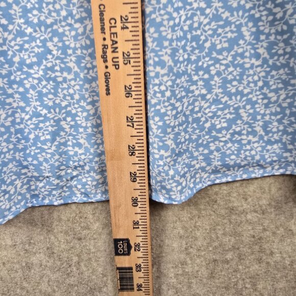 Blue Plus-Size Womens Floral Embroidered Tunic Top 5XL Polyester Blend - Picture 5 of 6